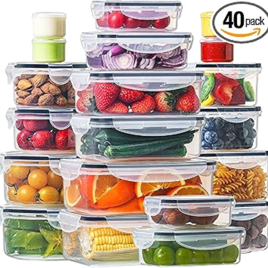 HOMBERKING 40 Pieces Food Storage Containers Set